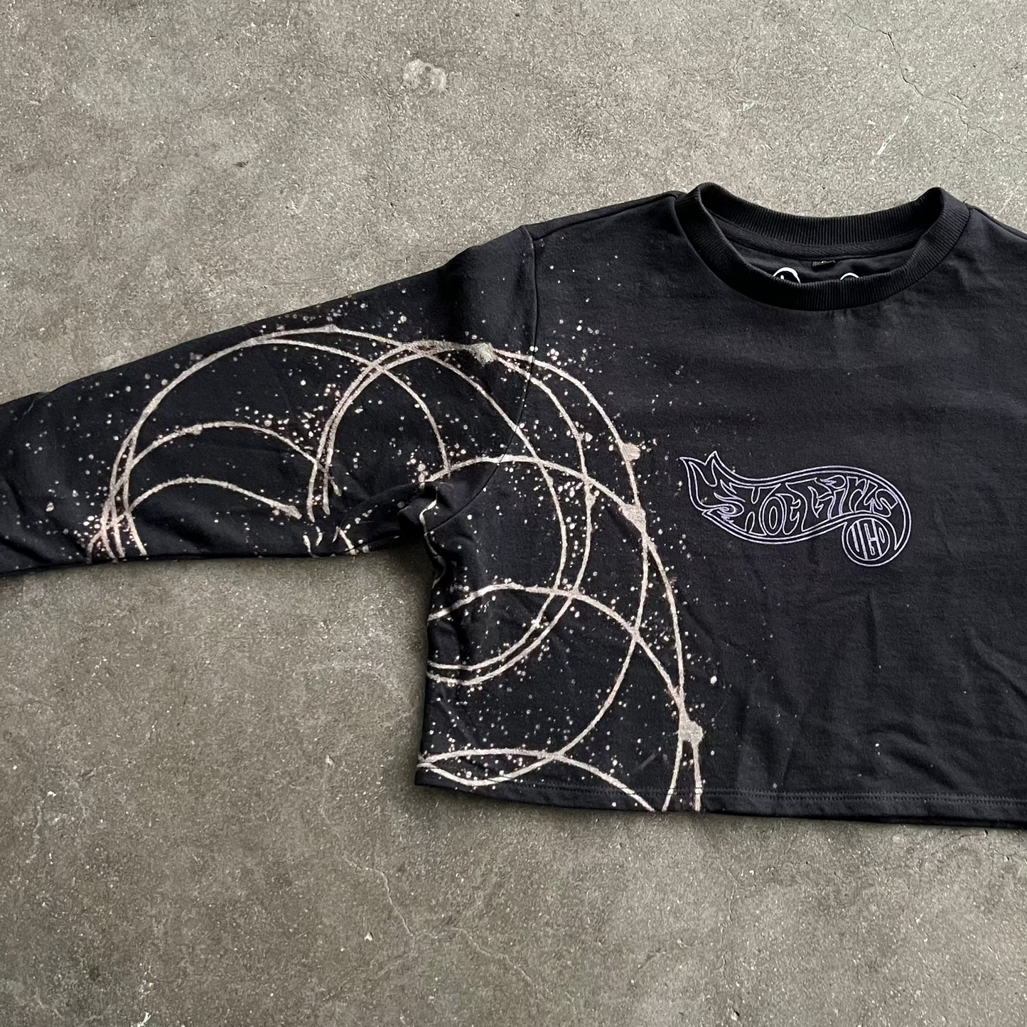 UNLOCKED 77 Cropped Sweater Acid washed